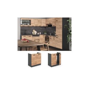 VICCO Küchenschrank Unterschrank Spülenunterschrank 80 cm  R-Line Anthrazit