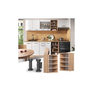 Vicco Regalhängeschrank Küchenschrank Küchenzeile R-Line 40 cm Eiche Fächer