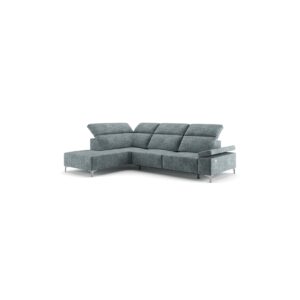 VitaliSpa Ecksofa Loungesofa Boxspringsofa James Grau Relaxfunktion 218x86 cm modern Wohnzimmer Sofa Wohnzimmercouch Loungeecke Polstereckcouch Taschenfederkern USB-Anschluss Fußteil ausfahrbar