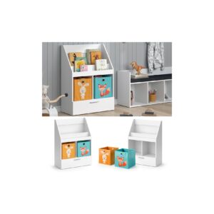 Vicco Kinderregal Bücherregal Wandregal Luigi Weiß 72x96 cm modern Kinderzimmer Regal Spielzeugregal Dekoregal Standregal Aufbewahrungsregal Würfelregal Schublade Ablage Fach freistehend Faltbox