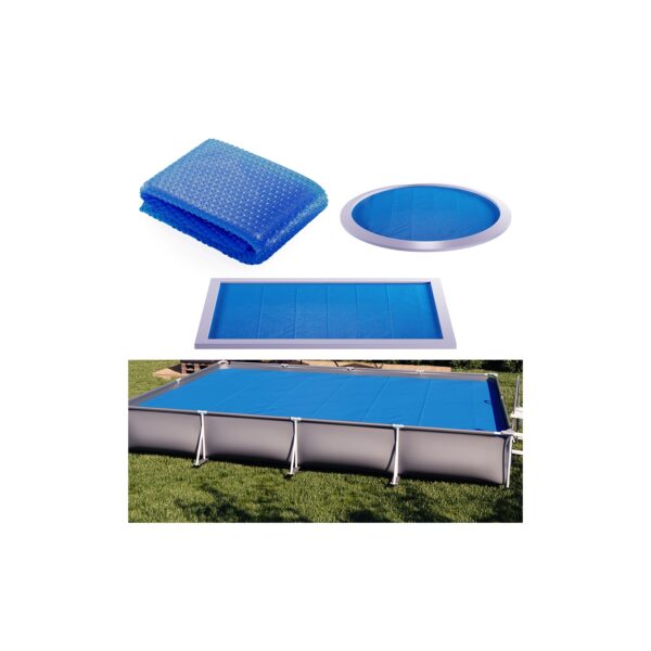 OK-Living Eckige Solarfolie Pool blau