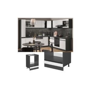 Vicco Herdschrank Küchenschrank Küchenmöbel R-Line J-Shape Anthrazit Weiß 60 cm modern