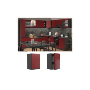 Vicco Hängeschrank Küchenschrank Küchenmöbel R-Line J-Shape Anthrazit Rot 40 cm modern