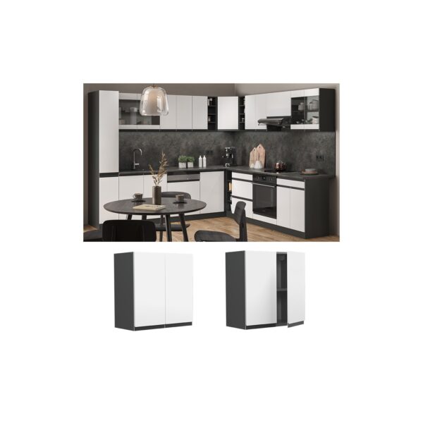 Vicco Hängeschrank Küchenschrank Küchenmöbel R-Line J-Shape Anthrazit Weiß 60 cm modern