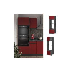 Vicco Mikrowellenschrank Küchenschrank Küchenmöbel R-Line J-Shape Anthrazit Rot 60 cm modern