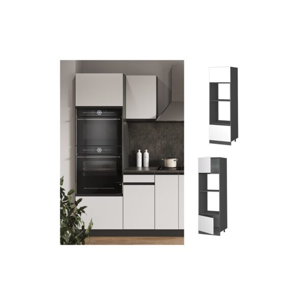 Vicco Mikrowellenschrank Küchenschrank Küchenmöbel R-Line J-Shape Anthrazit Weiß 60 cm modern