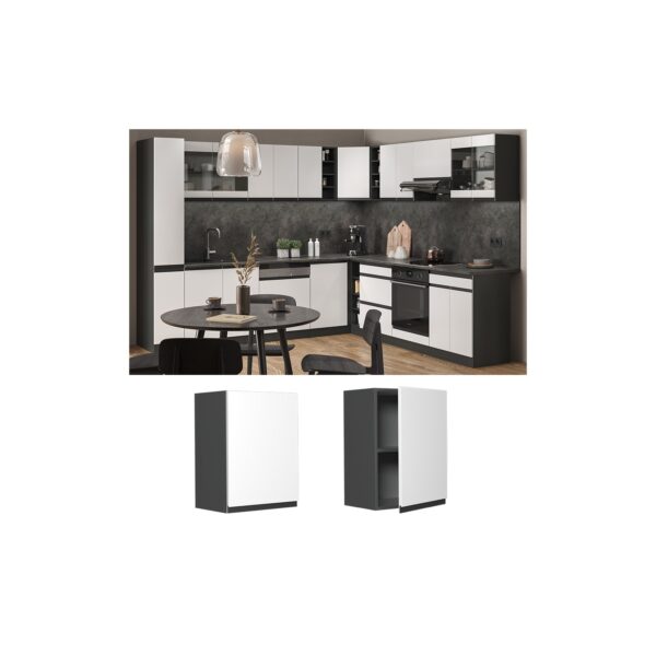 Vicco Hängeschrank Küchenschrank Küchenmöbel R-Line J-Shape Anthrazit Weiß 45 cm modern