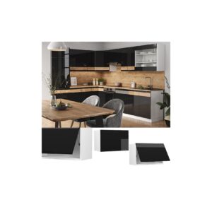 Vicco Hängeschrank Küchenschrank Küchenmöbel Fame-Line Weiß Schwarz 60 cm flach modern Hochglanz