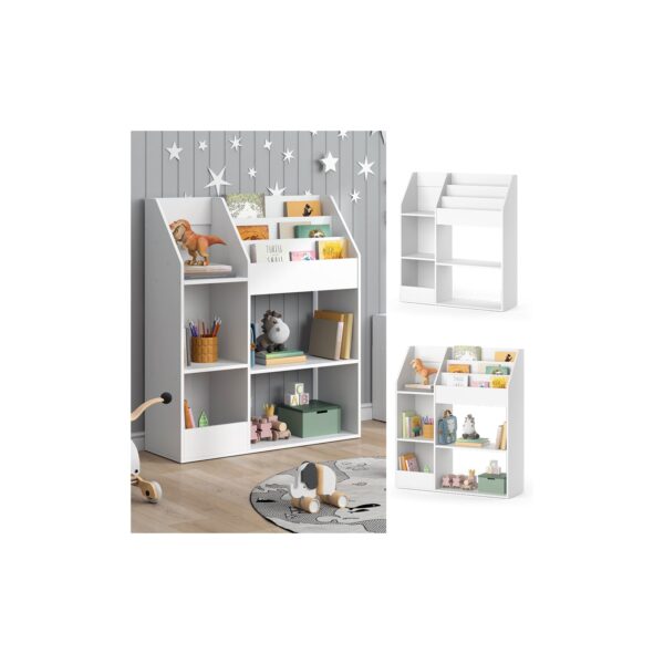 Vicco Kinderregal Bücherregal Wandregal Luigi Weiß 100x114 cm modern Kinderzimmer Regal Spielzeugregal Dekoregal Standregal Aufbewahrungsregal Würfelregal Ablage Fach freistehend