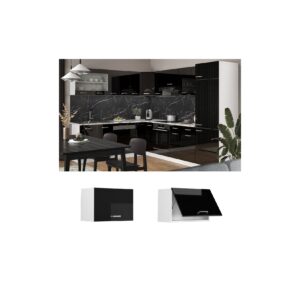 Vicco Hängeschrank flach Küchenschrank R-Line Solid Weiß Schwarz 60 cm modern