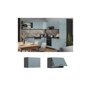 Vicco Hängeschrank flach Küchenschrank R-Line Solid Anthrazit Blau Grau 60 cm modern