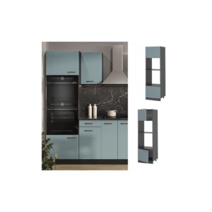 Vicco Mikrowellenschrank Küchenschrank R-Line Solid Anthrazit Blau Grau 60 cm modern