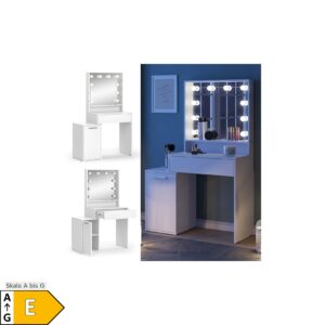 Vicco Schminktisch Altea 95 x 145 cm Weiß Frisiertisch Spiegel LED-Lampen modern