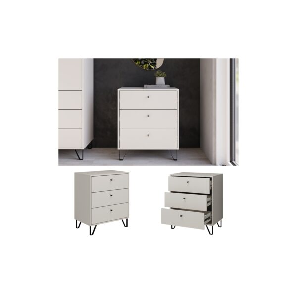 Vicco Sideboard Aldo Cashmere 64 x 40 cm Kommode 3 Schubladen