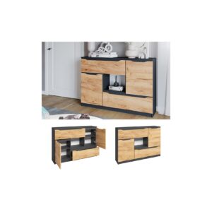 Vicco Sideboard Ruben 120 x 84 cm Anthrazit Eiche Kommode