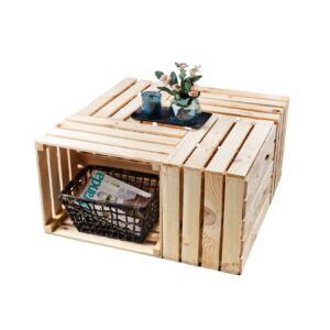 GrandBox Holz-Kiste 50x40x30 cm natur Wein-Kiste Deko-Kiste Vintage