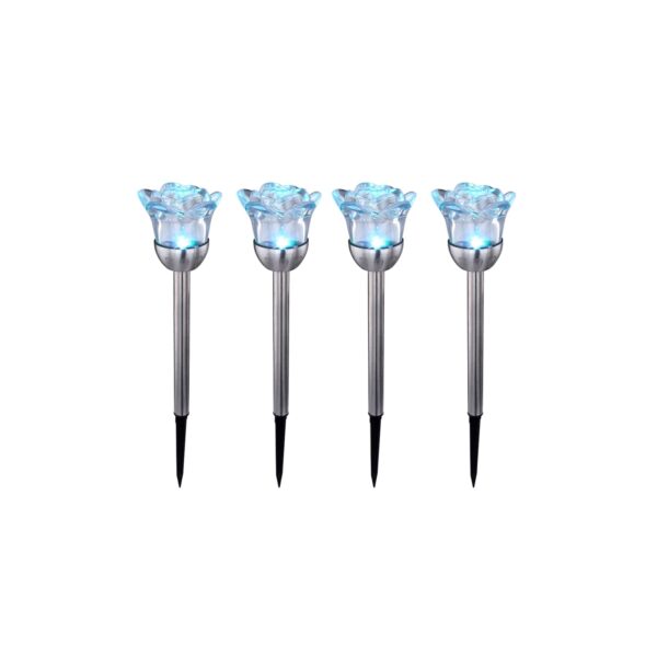 4er Set RGB LED Solar Steckleuchten